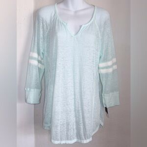 NWT No Boundaries Mint Green Long Sleeve T-Shirt Women XL